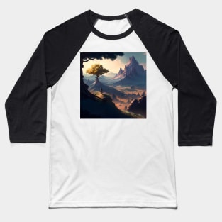 Mountainside River View Baseball T-Shirt